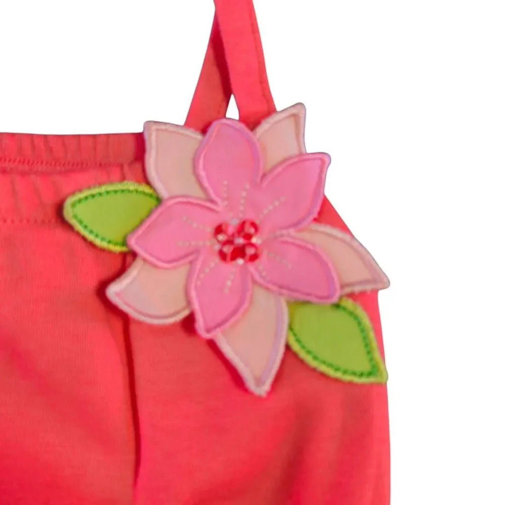 NWT Gymboree Island Fun Top And Denim Skirt Set Girls Size 6 Coral Floral Y2K